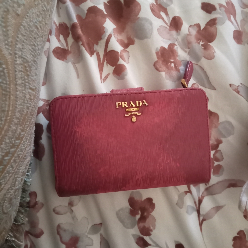 PRADA Saffiano Two-Fold Wallet Leather